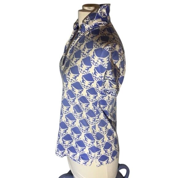 Lilly Pulitzer White Label Vintage Short Sleeve Polo, Small. Crabs! Preppy, old - Picture 3 of 15